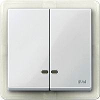 Лицевая панель Schneider Electric Merten System M для 2-кл. выключателя с подсветкой IP44 белый картинка